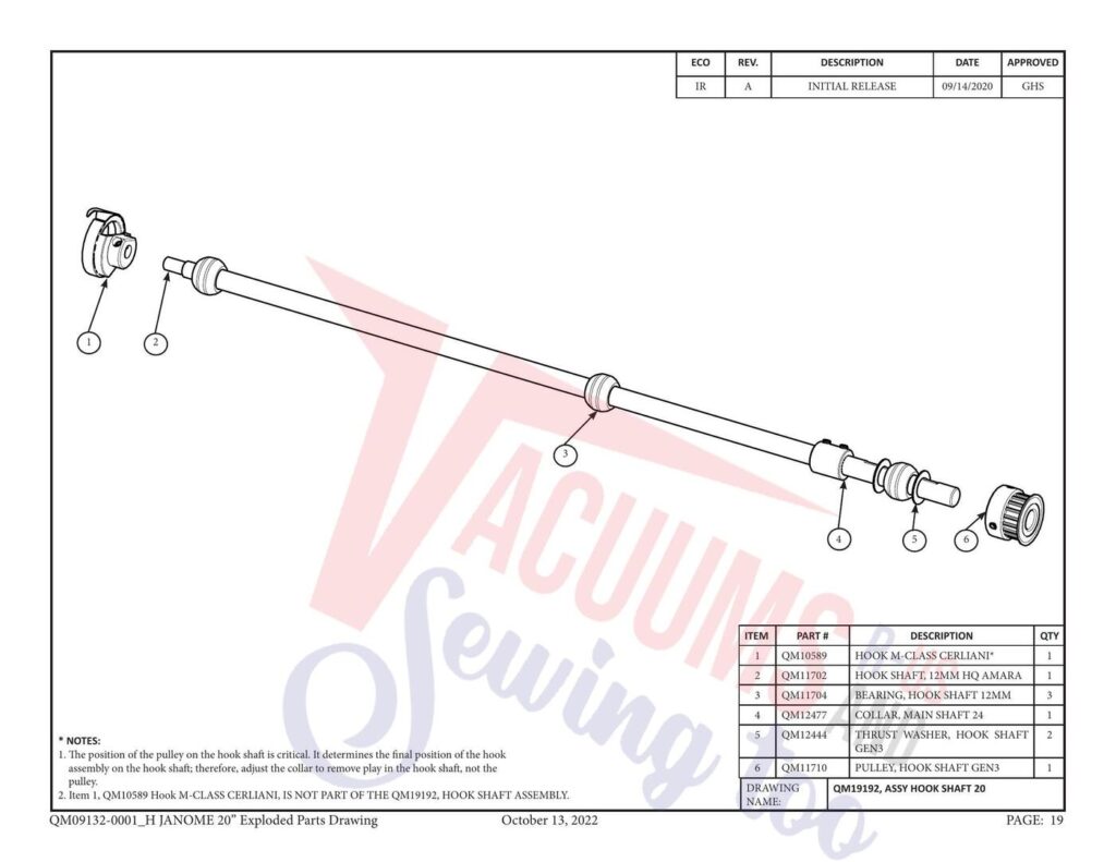 Janome QM20 exploded schematic diagram (page 4)