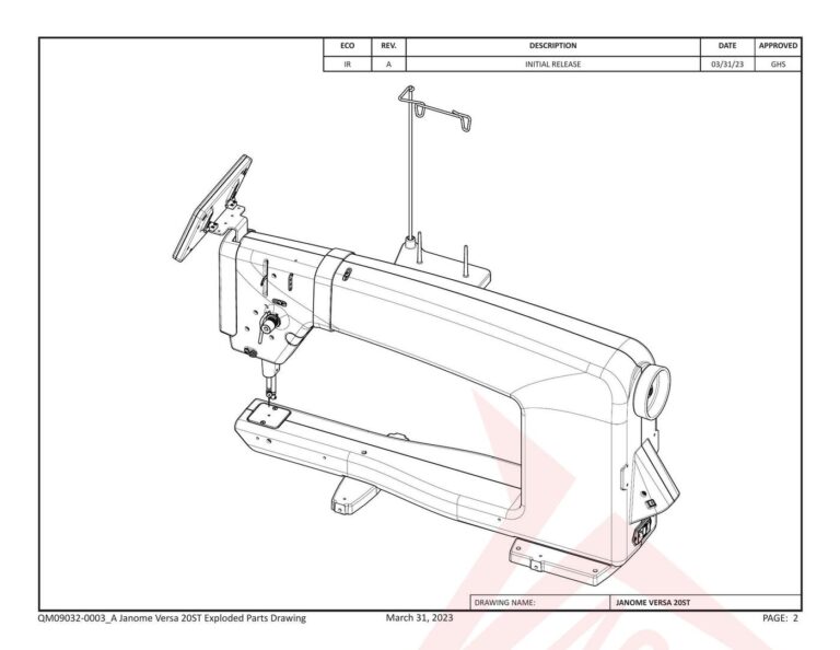 Janome QM20 schematic page 2 preview
