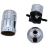 Push through socket silver with on off and side outlet cap