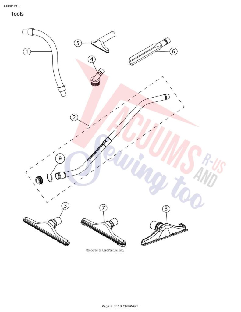 CleanMax Battery operated backpack exploded schematic diagram (page 3)