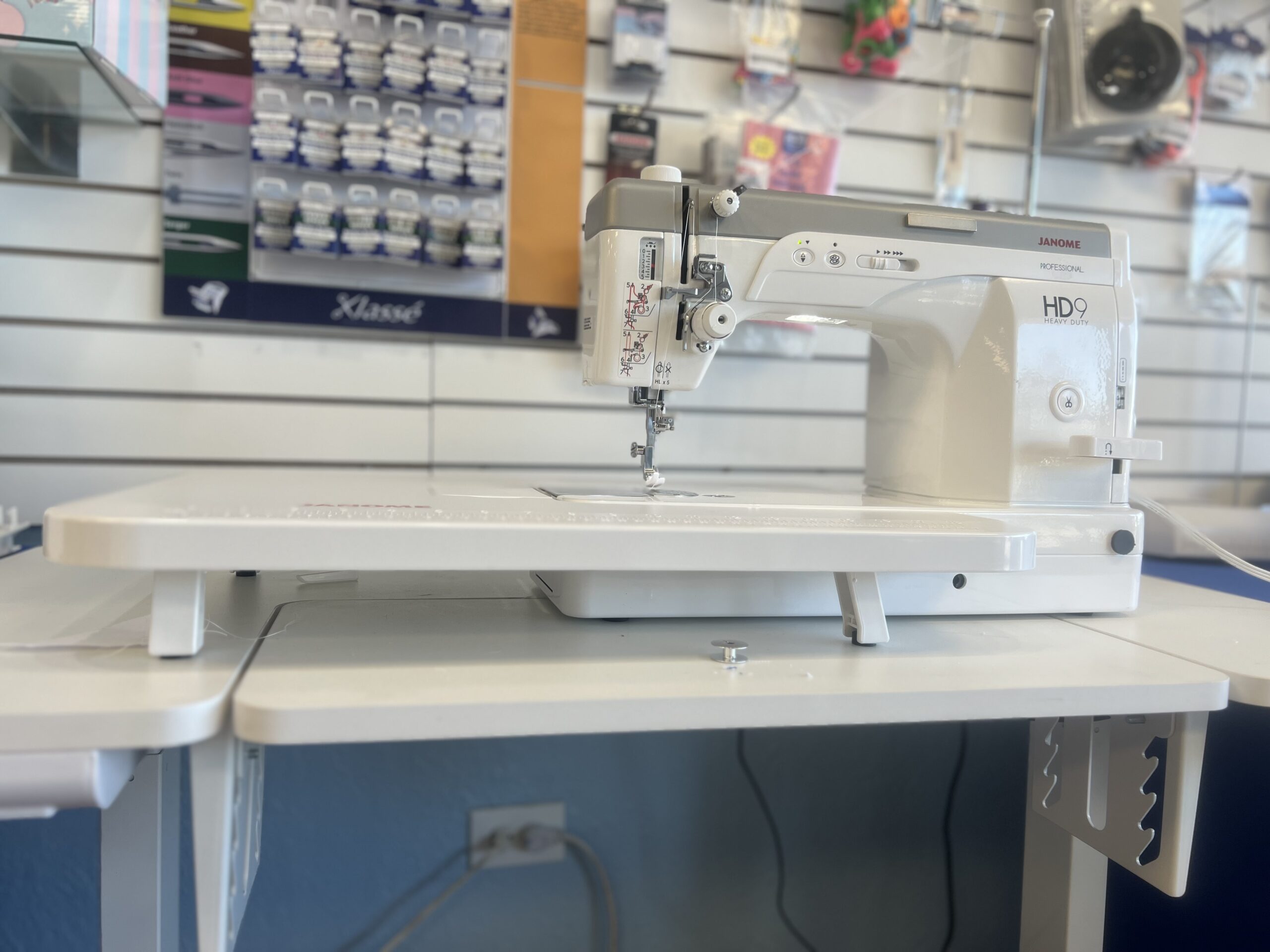 Pre owned Janome HD9 with custom stand and table - Image 11