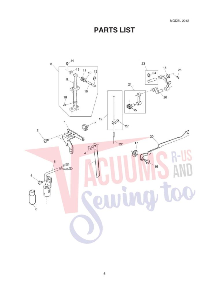 Janome 2212 exploded schematic diagram (page 3)