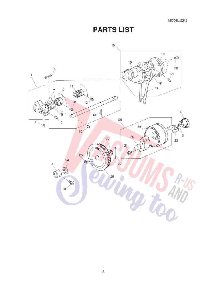 Janome 2212 exploded schematic diagram (page 4)