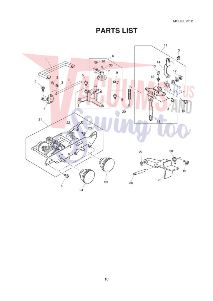 Janome 2212 exploded schematic diagram (page 5)