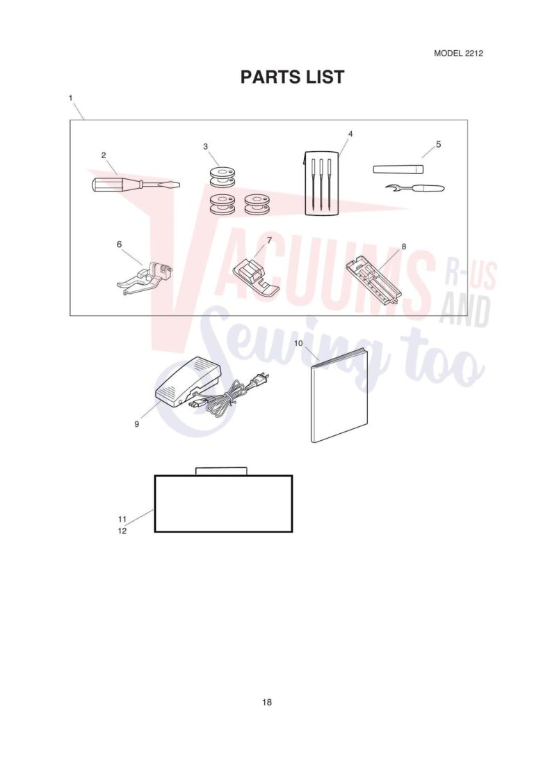 Janome 2212 schematic page 9 preview