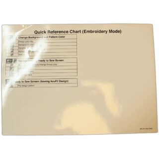 Quick reference chart (Embroidery) (English) sewing machine part or accessory 862431000 Quick reference chart (Embroidery) (English)