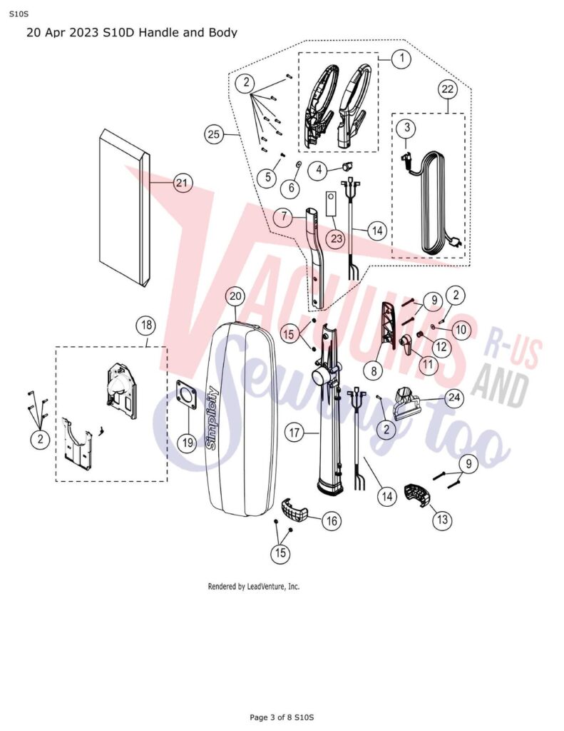Simplicity S10S, S10D exploded schematic diagram (page 1)