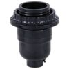 Black Phenolic threaded keyless socket with share ring 1/8ips base