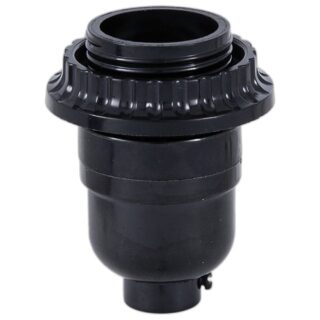 Black Phenolic threaded keyless socket with share ring 1/8ips base