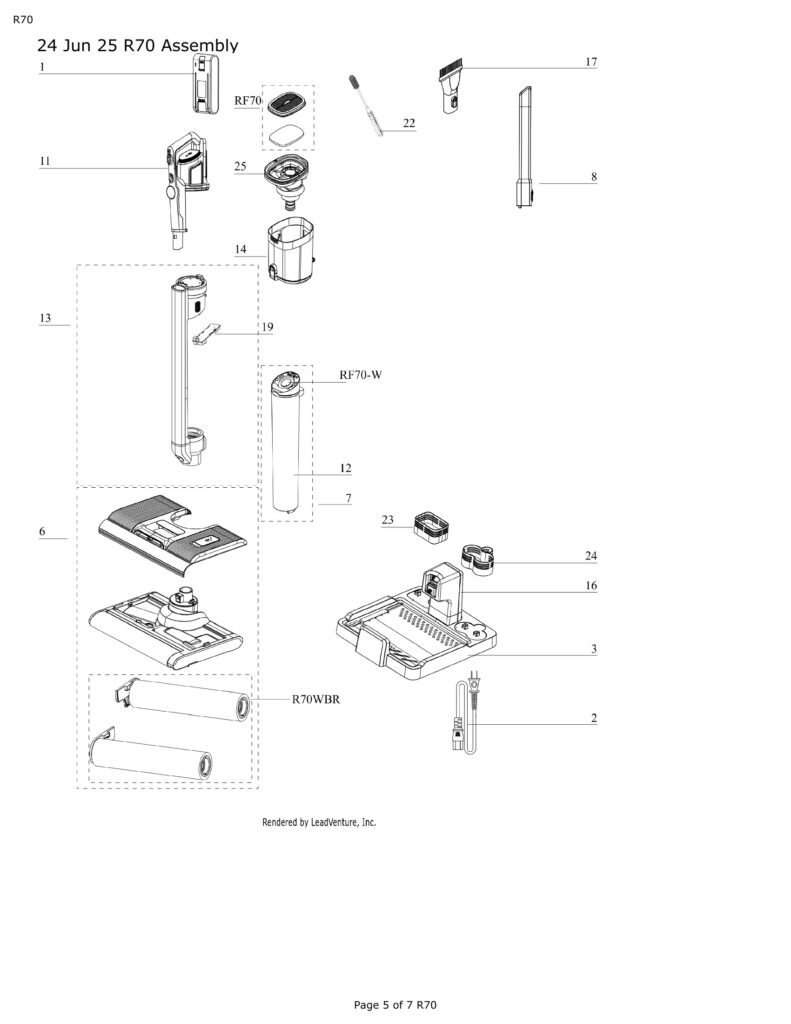 Riccar r70 exploded schematic diagram (page 1)