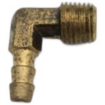 FITTING BRASS 90D ELBOW 1/4 NPTM X 1/4 HOSE BARB — part 26 thumbnail