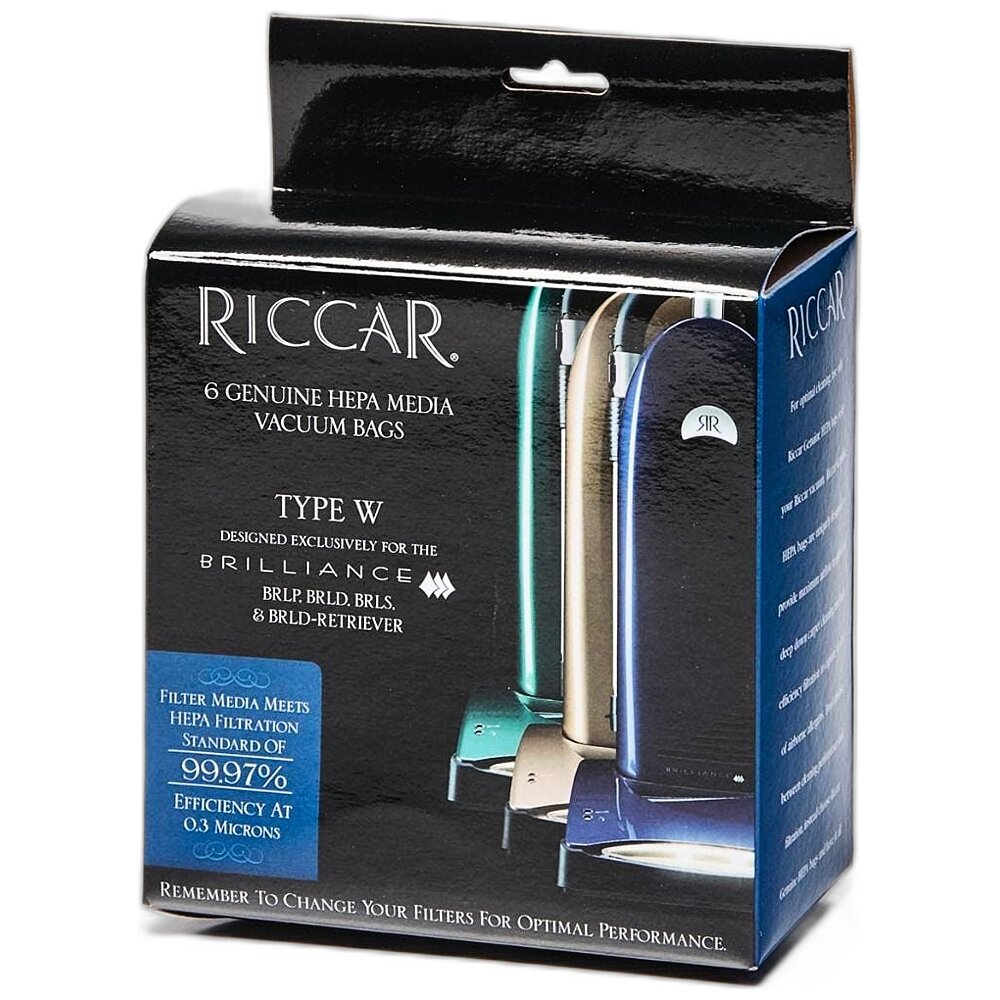 Riccar HEPA Vacuum Bags Type W for Brilliance - 6pk - Image 2