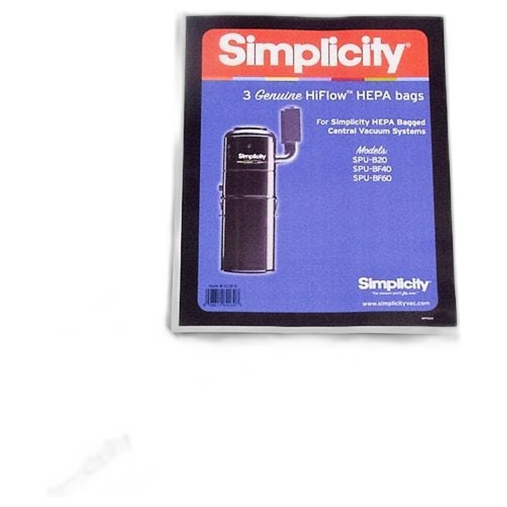 Simplicity Central Vacuum HEPA Bags 3pk for B10 BF10 BF100 SPU - Image 5