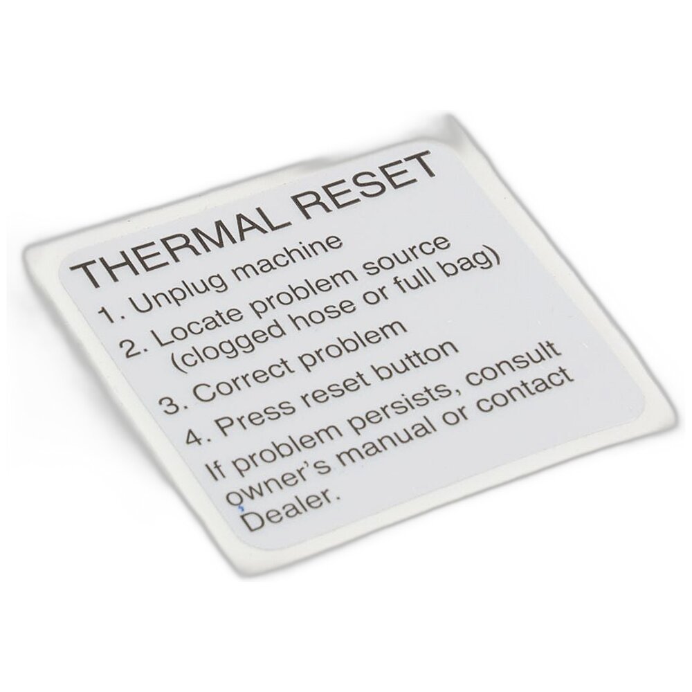 Thermal Reset Label Part Number B206-0900 for Simplicity Models 7250, 7350, 7450, 7750, 7850, 7950,7200, 7300, 7400, 7700, 7900 - Image 2