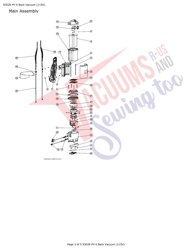 Tornado 93028 exploded schematic diagram (page 1)