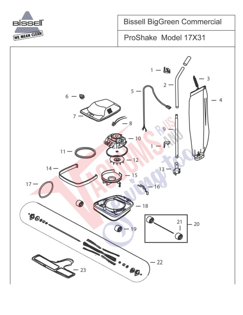 Bissell 17X31 exploded schematic diagram (page 1)