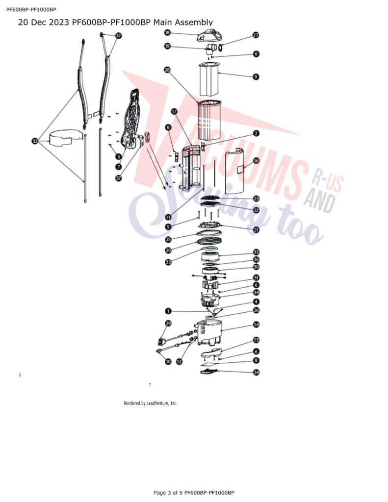 Powr-Flite pf1000bp exploded schematic diagram (page 1)