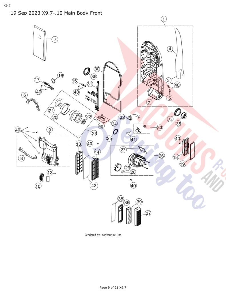 Simplicity X9.7 exploded schematic diagram (page 4)