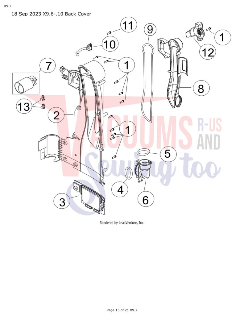 Simplicity X9.7 exploded schematic diagram (page 5)