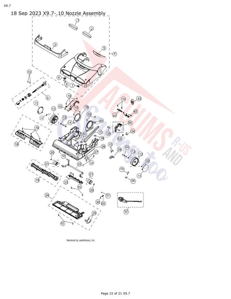 Simplicity X9.7 exploded schematic diagram (page 6)