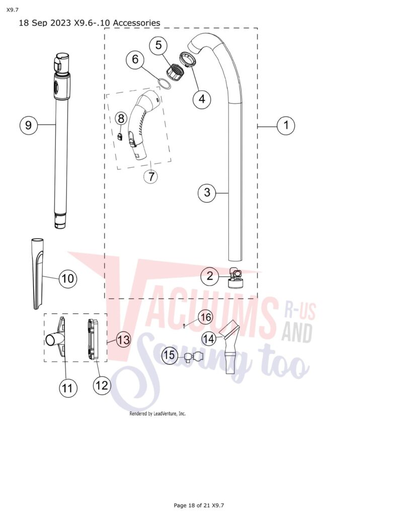 Simplicity X9.7 exploded schematic diagram (page 7)
