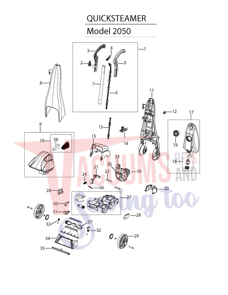 Bissell 2050 exploded schematic diagram (page 1)