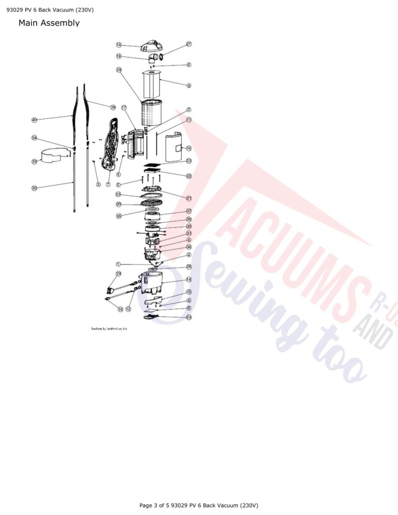 Tornado 93029 exploded schematic diagram (page 1)