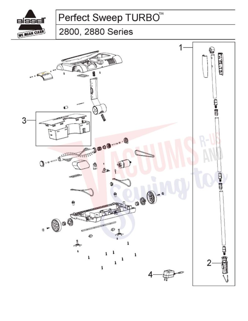Bissell 2800 exploded schematic diagram (page 1)