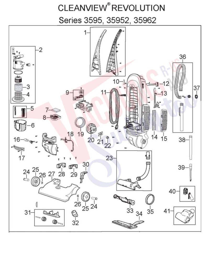 Schematic and parts book for Bissell 3595, 35952, 35962 | Vacuums R-Us ...