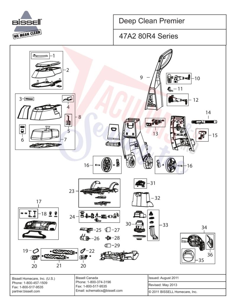 Bissell 47A2 exploded schematic diagram (page 1)