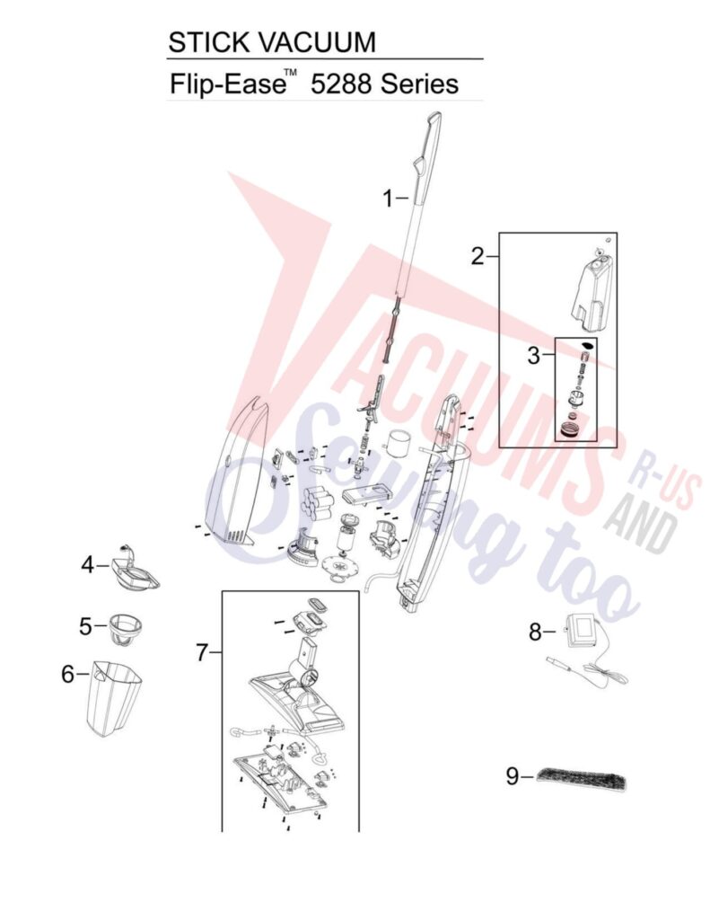 Bissell 5288 exploded schematic diagram (page 1)