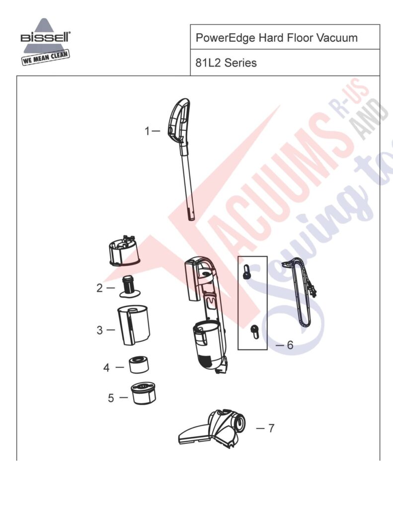 Bissell 81L2 exploded schematic diagram (page 1)