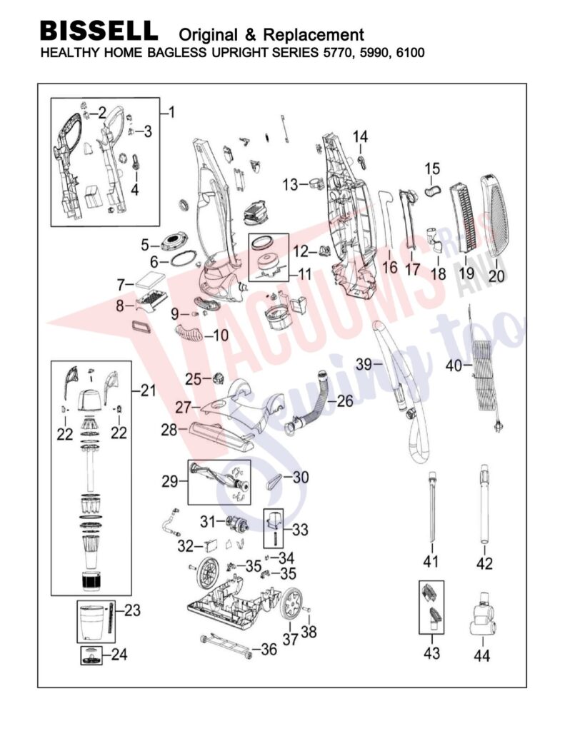 Bissell 5770 exploded schematic diagram (page 1)