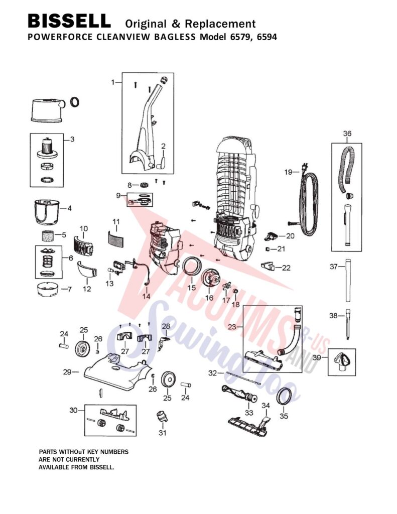 Bissell 6579 exploded schematic diagram (page 1)