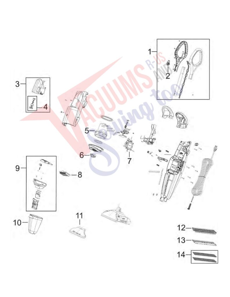 Bissell 7340 exploded schematic diagram (page 1)