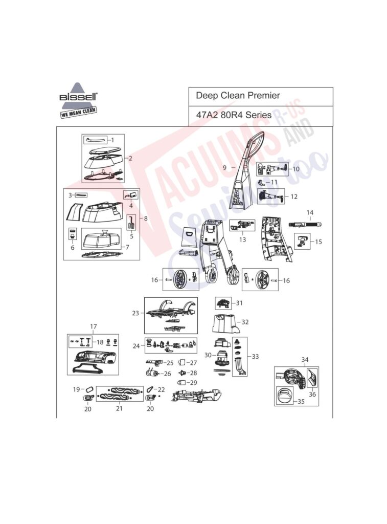 Bissell 47A2 exploded schematic diagram (page 1)
