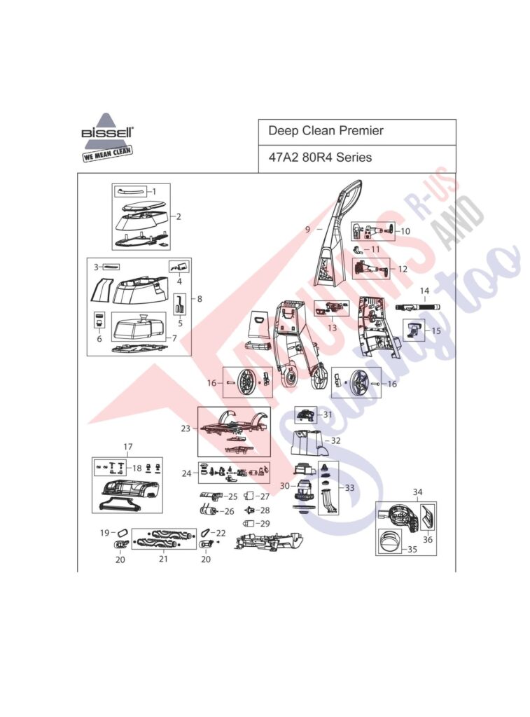 Bissell 47A2 exploded schematic diagram (page 1)