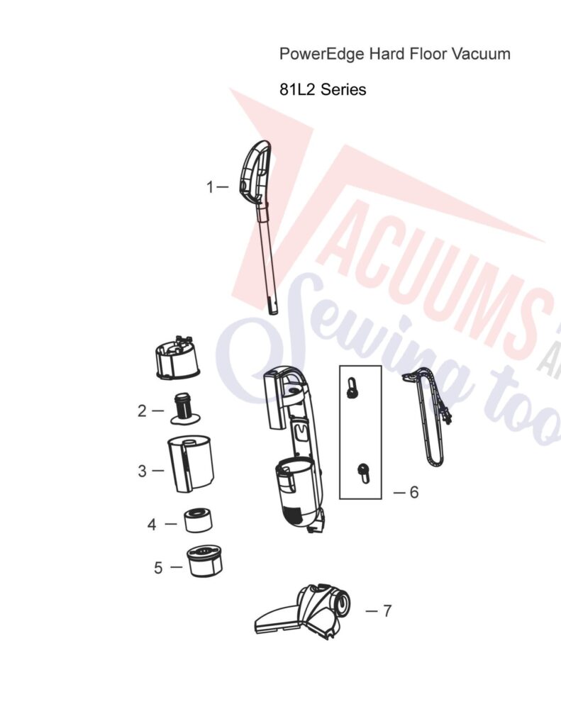 Bissell 81L2 exploded schematic diagram (page 1)