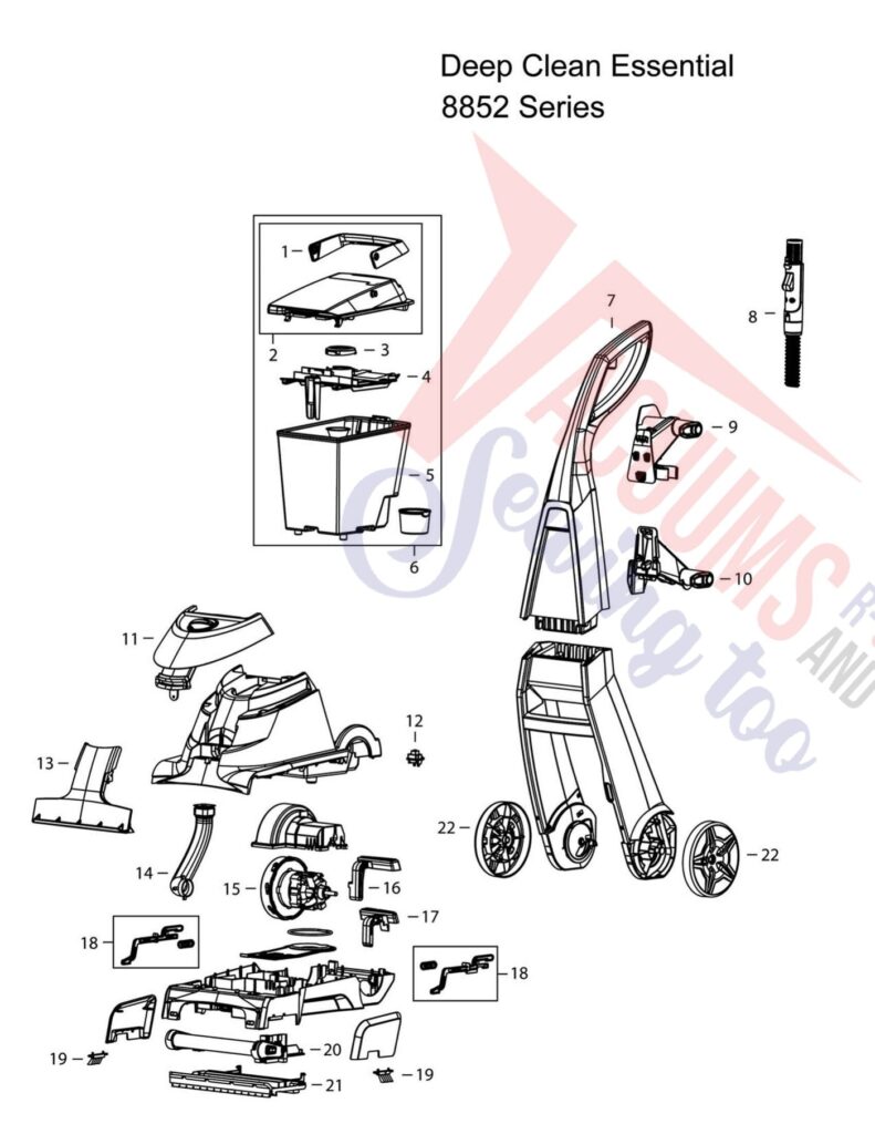 Bissell 8852 exploded schematic diagram (page 1)