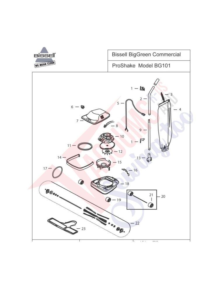 Bissell BG101 exploded schematic diagram (page 1)