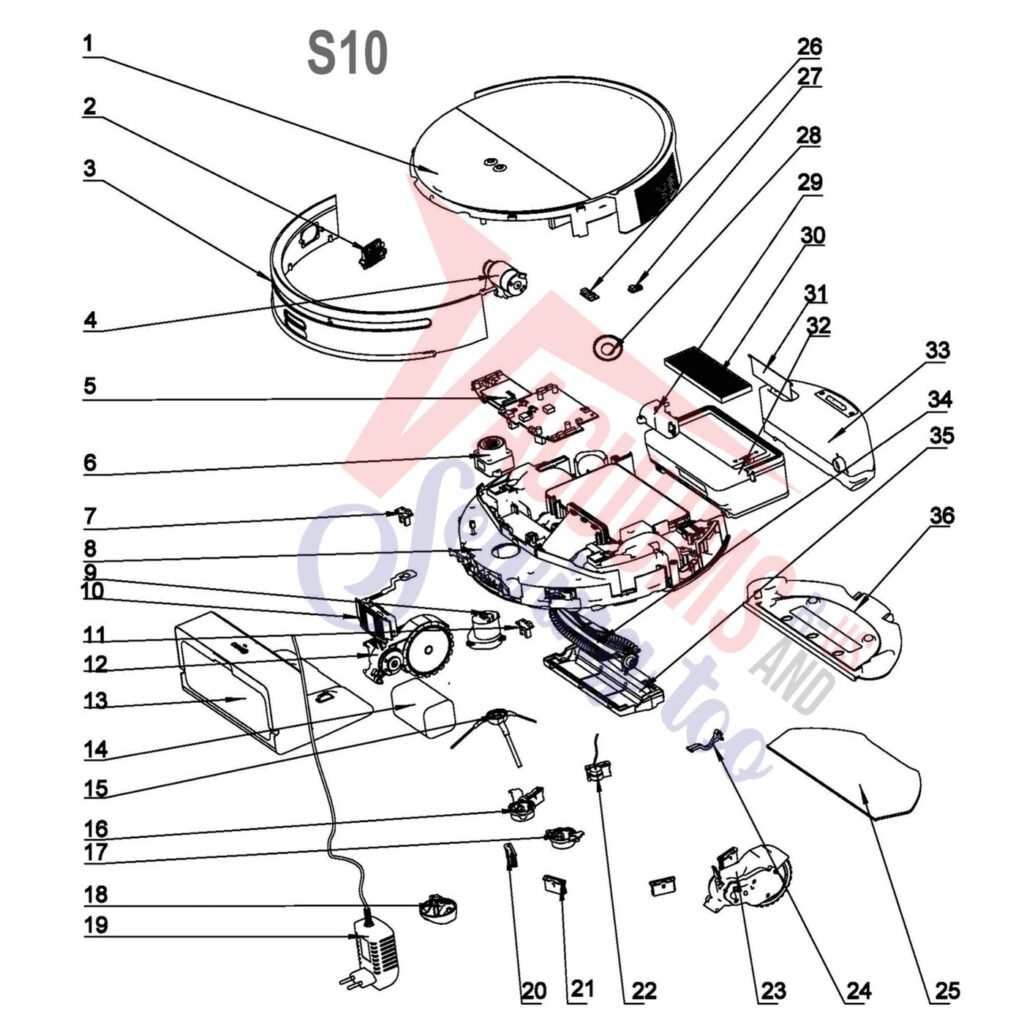 Smart 360 S10 exploded schematic diagram (page 1)