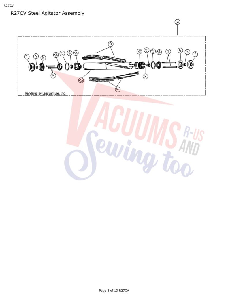 Riccar R27CV exploded schematic diagram (page 3)