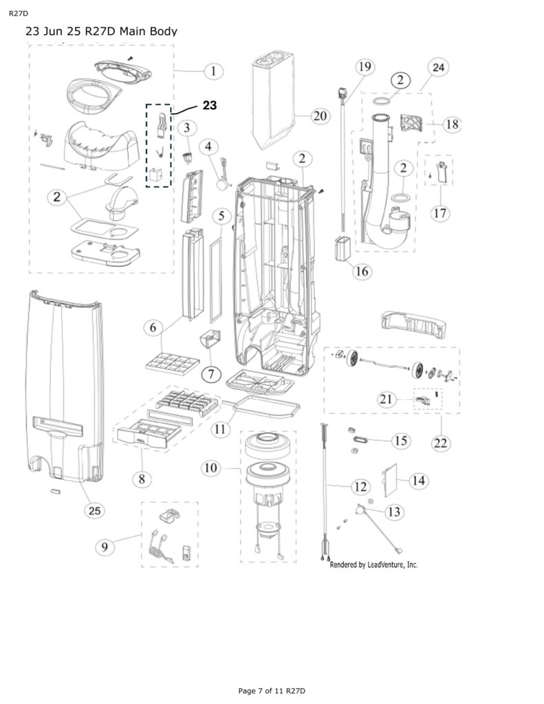 Riccar R27D exploded schematic diagram (page 3)