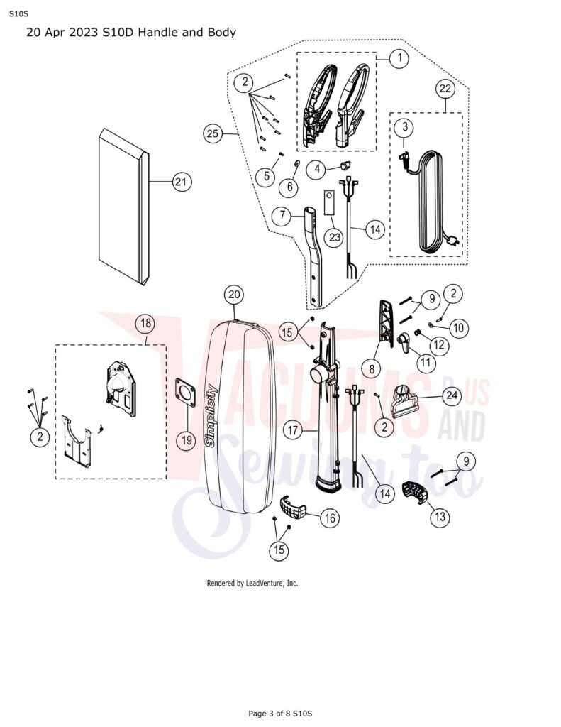 Simplicity S10S exploded schematic diagram (page 1)