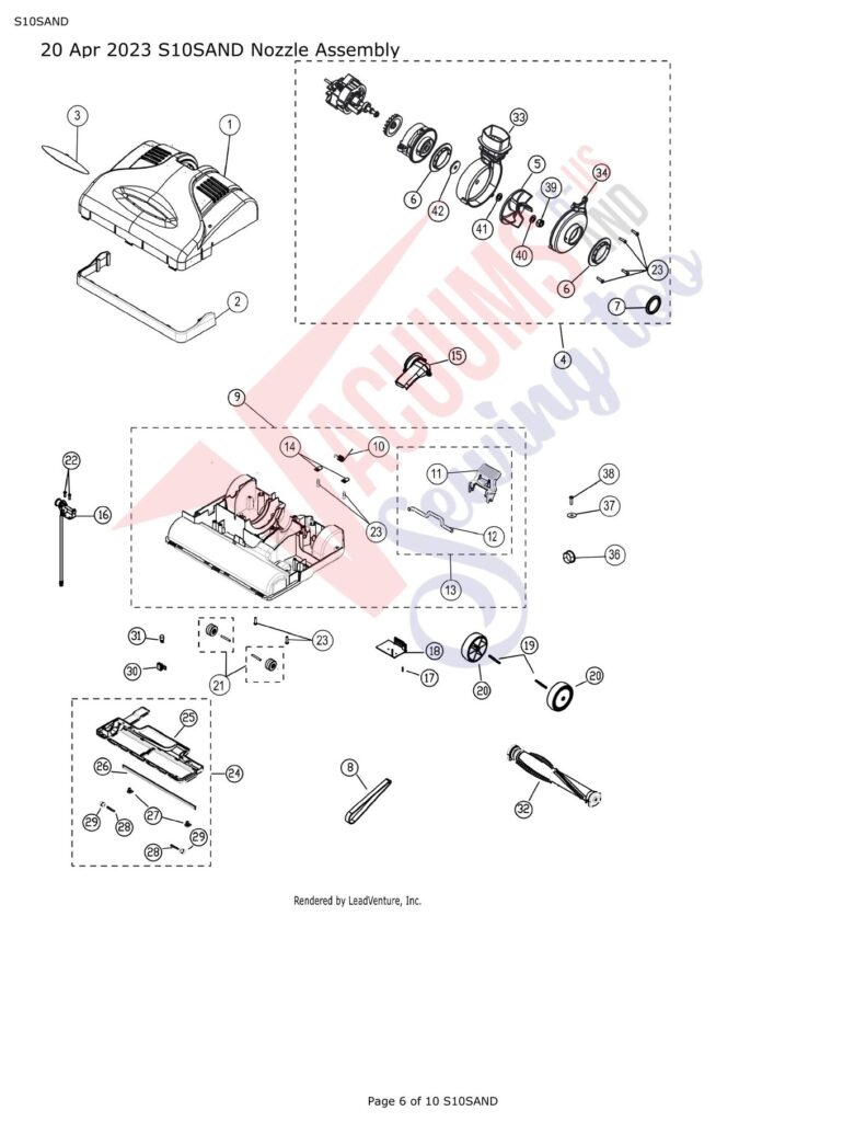 Simplicity S10SAND exploded schematic diagram (page 2)