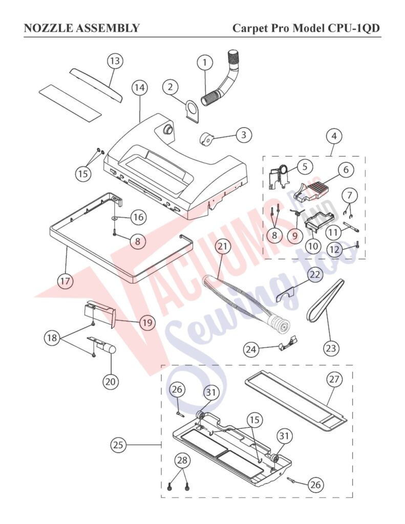 Carpet Pro CPU-1QD exploded schematic diagram (page 2)