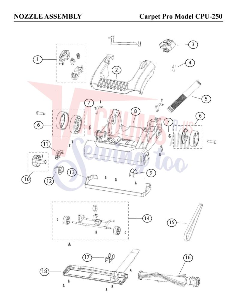 Carpet Pro CPU-250 exploded schematic diagram (page 2)