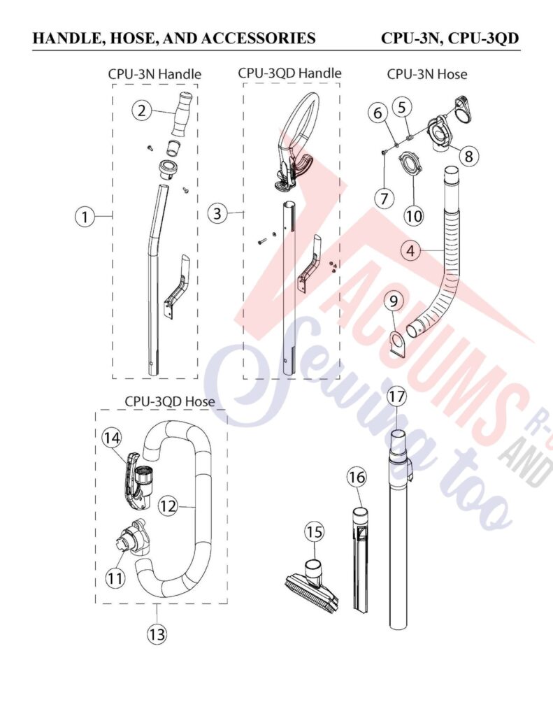 Carpet Pro CPU-3N exploded schematic diagram (page 1)