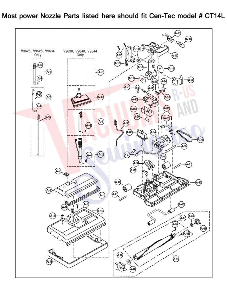 Cen-Tec CT14L exploded schematic diagram (page 1)