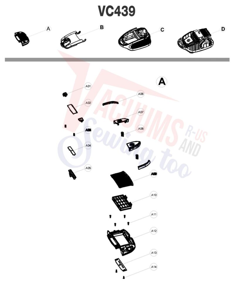 Cirrus VC439 exploded schematic diagram (page 1)